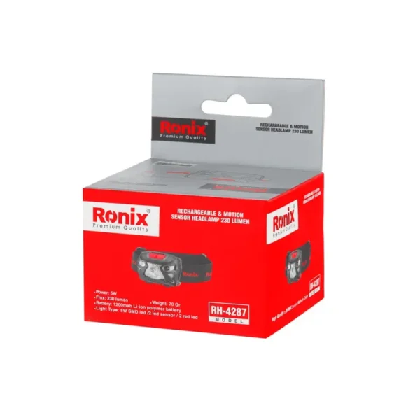 RH-4287 Lampara tipo Minero 5W Recargable con sensor de movimiento 280LM - Imagen 6