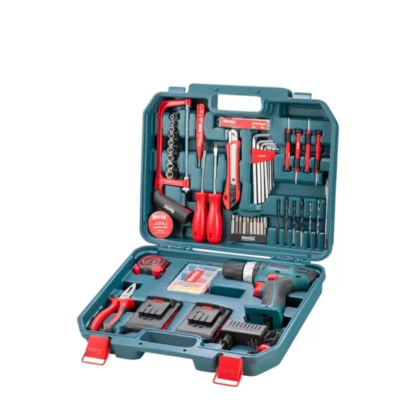 RS-8018 Juego de taladro atornillador inalámbrico de 18 V (53 piezas, incluye herramientas manuales, 10 mm, 30 Nm)